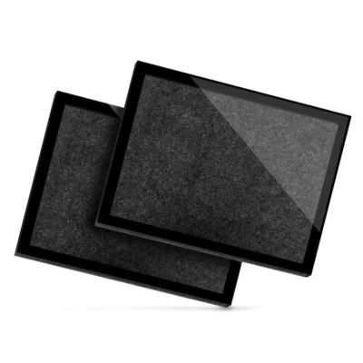 £29.99 • Buy 2 X Glass Placemats 20x25 Cm - Black Granite Rock Effect  #3321