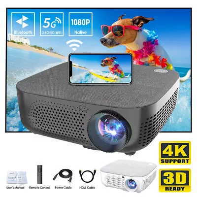 4K 1080P HD 2.4G/5G WiFi Bluetooth LED Home Theater Projector Cinema 50000Lumens • $145.99