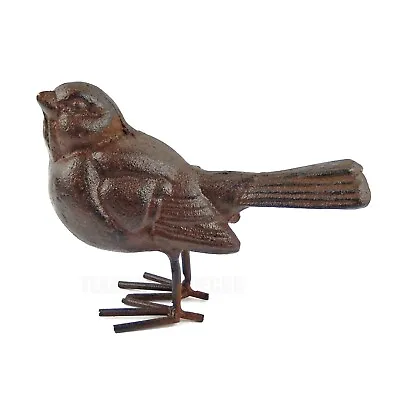 Cast Iron Bird Figurine Statue Garden Porch Fountain Decor Antique Brown 4.5 In • $24.95