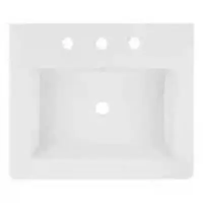 Signature Hardware SHCTM24208WH Modern Rectangular Console Bathroom Sink White • $142.55