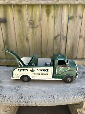 Rare Vintage MARX 1950’s Pressed Steel Cities Service Tow Truck  • $175