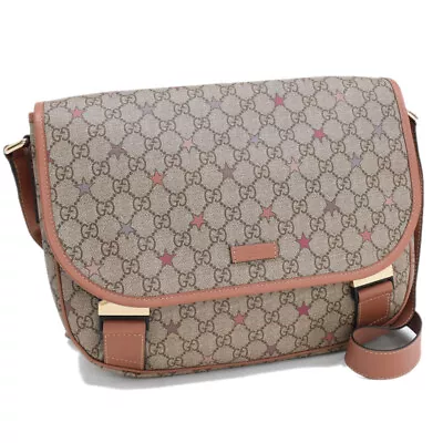 Auth GUCCI GG Supreme Stars Messenger Bag 201732 Crossbody Bag Leather S4f10 G • $546