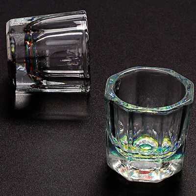 Rainbow Crystal Clear Acrylic Liquid Dish Tappen Dish Glass Cup Nail Art To L Pe • $2.94