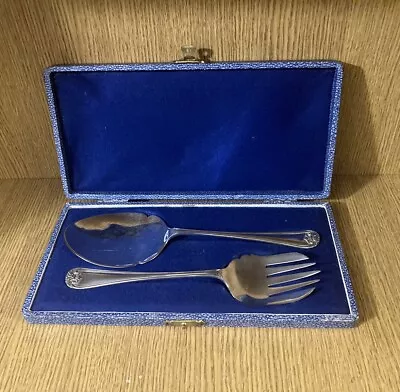 Antique Vintage Silver Plated EPNS Boxed Set Of Serving Cutlery By Walker & Hall • £19.99