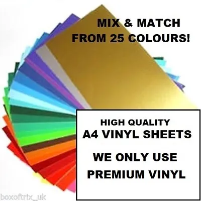 5x Gloss Premium Self Adhesive Vinyl A4 SHEETS - SILHOUETTE CAMEO / CRAFT ROBO • £8.50