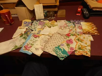 Vintage Ladies Hankies Lot Of 24 Handkerchiefs Antique Cotton Linen Colorful • $12.95
