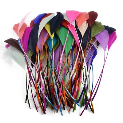 Fascinator Feathers Long Stripped Trimming Craft Millinery Coque 12-18cm • £2.69