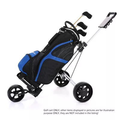 Foldable Golf Push Cart 3 Wheels Golf Push Cart Golf Bag Trolley For Golf Clubs • $149.99