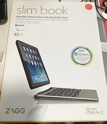 Zagg Slim Book Folio Keyboard Case For Apple IPad Air 2 ZaggKeys ID6ZF2-BB0 • $33.20