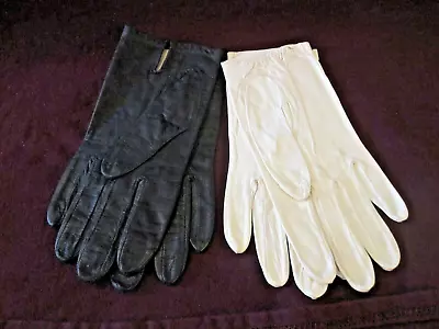 Vtg. 2 Pair Miss Aris Machine Washable Leather Gloves Ladies Size 7 • $15