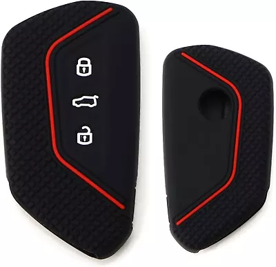 Black Soft Silicone Key Fob Cover For Volkswagen MK8 Golf/GTI Skoda Octavia • $8.99