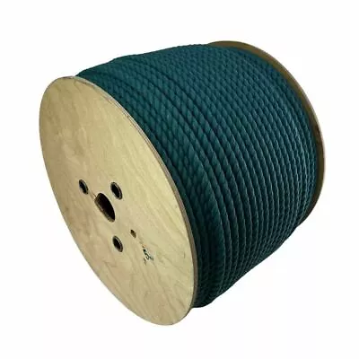 12mm Natural Blue Cotton Rope X 220m On A Reel 3 Strand Cord Coloured Cotton • £226.80