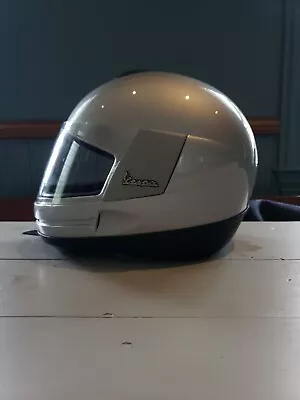 Original Vespa Helmet Full Face XL Vintage Rare Silver Scooter Motorcycle Italia • $225