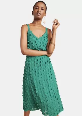 Anthropologie Hanya Textured Mini Dress By Eva Franco Green $198 Size 4P • $28.90