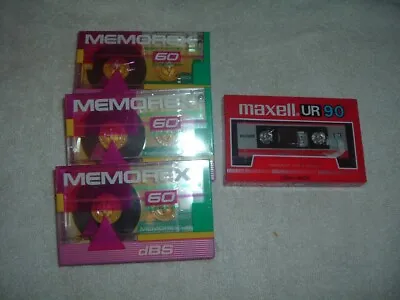 4 Blank Audio Cassette Tapes Mixed Lot Sealed New 60 Min Memorex 90 Min Maxwell • $7.99