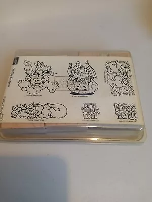 Retired Stampin Up! Rubber Stamp Set/6-Darling Dragons 2002-Never Used • $39.99