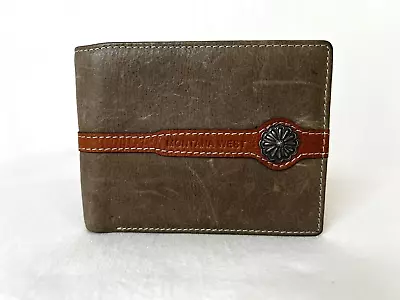 Montana West Men's Genuine Leather Bi-fold Wallet Coffee Color With Concho • $9.99