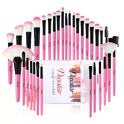 32Pcs Make Up Brushes Cosmetic Tool Kabuki Makeup+PVC Bag Woman Set UK • £5.99