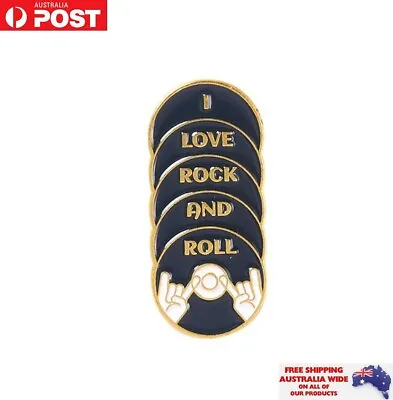 I Love Rock And Roll Enamel Pin Cartoon Brooch Badge Jewellery Fashion Gift • $8.95