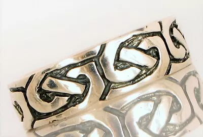 Vintage Sterling Silver Beautiful Celtic Irish Pattern Band Ring Large Size 11 • $35
