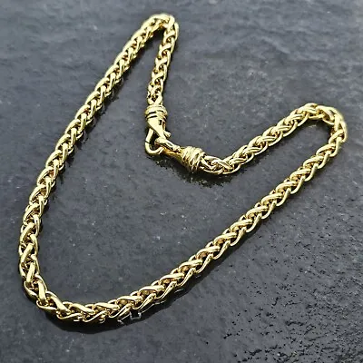 David Yurman Solid 18k Yellow Gold Wheat Chain Necklace 17  6mm 81.1g • $8365.35