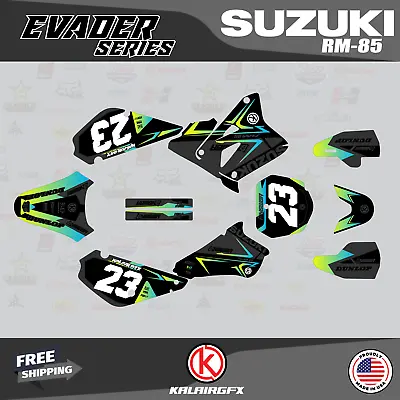 $49.99 • Buy Graphics Kit For SUZUKI RM85 (2001-2023) RM 85 Evader-Lime