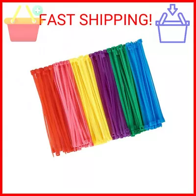 600pcs (100 Per Color) Small Colored Zip Ties 4 Inch Multi-Color Zip Wire Tie Fo • $12.49