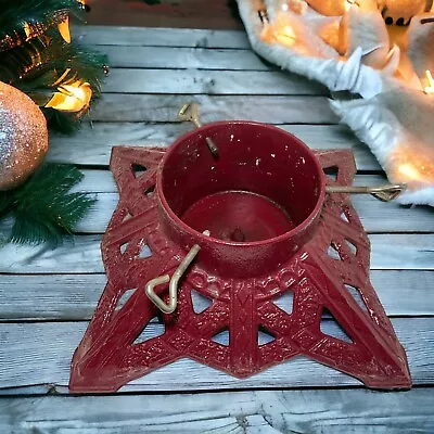 Vintage Traditions Red Cast Iron Christmas Tree Stand Heavy Duty Model 76145 Box • $49.95