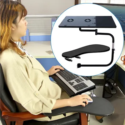 Full Motion Chair Clamping Laptop Desk Keyboard Support Arm Rest Chair Mouse Pad • $96.90