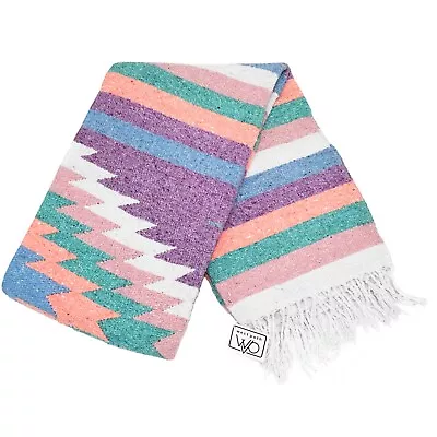 Mexican Blanket Vintage Style Native Diamond Violet Purple Serape Saltillo Falsa • $29.95