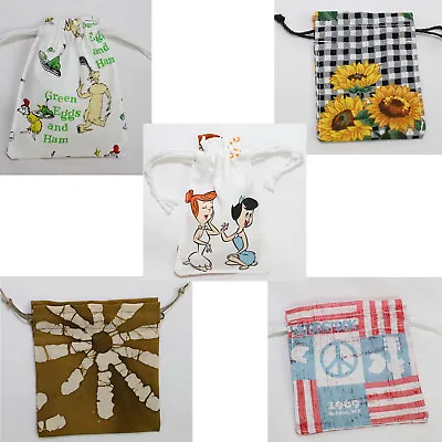 Fabric Gift Bag Pouch You Pick Drawstring Jewelry Earrings Money Rings Cinch Bag • $4