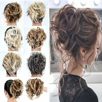 Messy Bun Hair Piece Scrunchie Updo Cover Curly Hair Extensions Real As Human • £5.89