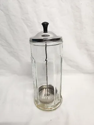 Vintage Barbicide Jar Bloomfield Industries Chicago Glass Straw Dispenser Barber • $13.95