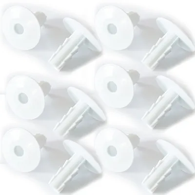 8mm Single Cable Hole Cover White Tidy Coaxial Cap Feed Through Wall Bushes • £3.49