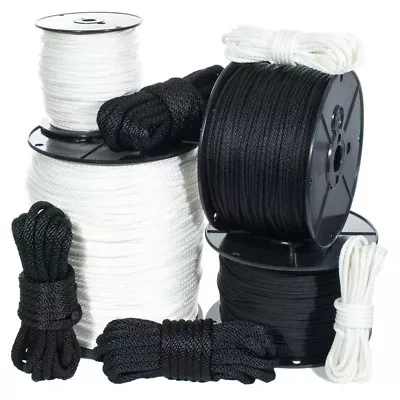 Solid Braid Nylon Rope In 1/8 5/32 3/16 1/4 5/16 3/8 And 1/2 Inch - Marine • $7.99