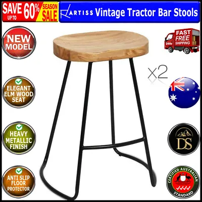 $181.79 • Buy Artiss 2 X Vintage Tractor Bar Stools Retro Bar Stool Industrial Chairs 65cm New