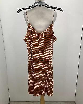 NWT J.Crew Brown & White Polka Dot Sleeveless Slip Dress Size 14 • $10.99