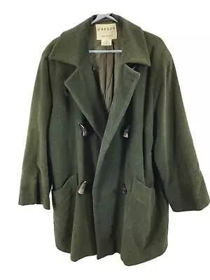 Vintage Jaeger Dark Green Wool Mohair & Alpaca Blend Coat UK 14 • £50