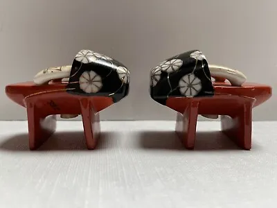 Vintage Japanese Geta Sandal Ceramic/Cork Plug Salt And Pepper Shakers ~ Japan • £14.47