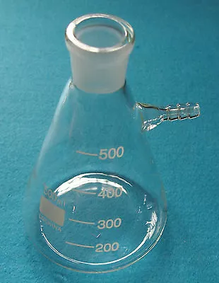 $24.99 • Buy 500ml,24/29,Glass Filtering Flask,Lab Filtration Bottle,10mm Hose Vacuum Adapter