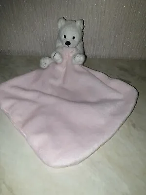 Pink F&f Polar Bear Baby Comforter Comfort Blanket Cute • £5