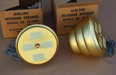 Vintage Montgomery Ward Airline Outdoor Hanging Speakers 62-2901 2901A 16 Ohms • $145