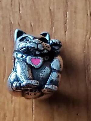 Pandora Lucky Cat Silver Charm Stamped S925 Ale • £7