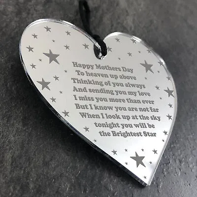 Mothers Day Memorial Plaque Gift In Memory Of Mum Mirror Keepsake • £6.99