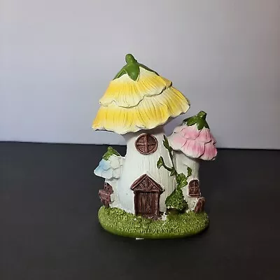 Fairy Garden Forest Figurine Floral Mini House Cottage Yellow Pink 4.75  • $6.99