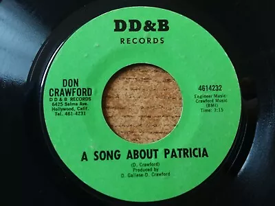 Megarare 1960s Mint-exc Don Crawford-take Your Love/a Song About Patricia Ddb 45 • $40.49