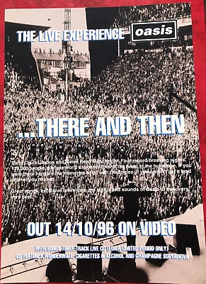 OASIS FLYER 'There And Then' Official Promo Double Sided Card Advert - UK Seller • £9.95