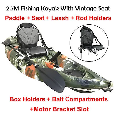 $650 • Buy 2.7M Fishing Kayak Single Vintage Seat Chair Armchair Paddle Jungle Camo