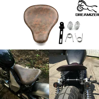 Motorcycle Spring Solo Seats Brown For Kawasaki Vulcan 500 750 800 900 88 Bobber • $45.80