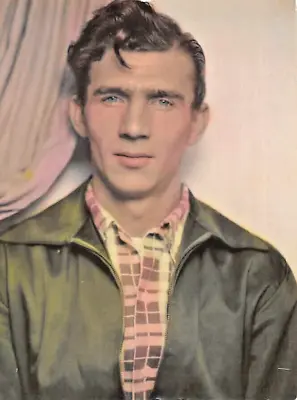 Vintage Photo Booth  Color  Rockabilly Handsome  Man   James Dean Looks  Gay Int • $29.95